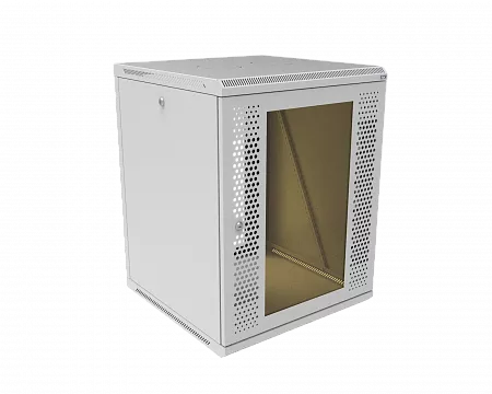 Шкаф телекоммуникационный настенный разборный МИКсистем 19" Keys 15U 600x600 дверь перфорация+стекло серый