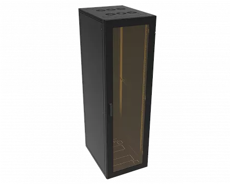 Шкаф телекоммуникационный напольный МИКсистем серия ECO+ 19" 48U 600*800 дверь стекло черный