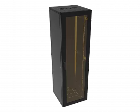 Шкаф телекоммуникационный напольный МИКсистем серия ECO+ 19" 18U 600*600 дверь стекло черный
